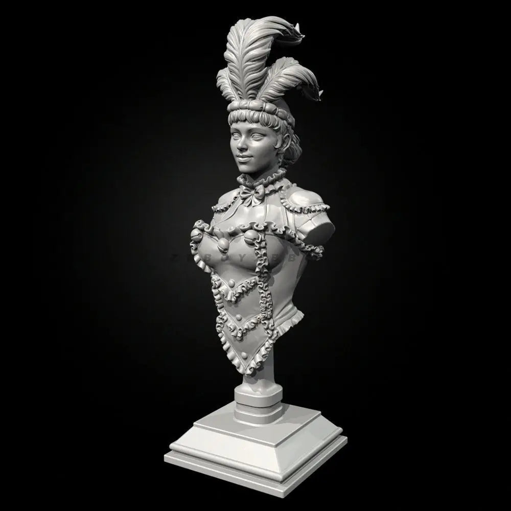 85mm Baroque Female Aristocrat, Resin Model Bust Kit, Historical Theme, Unassembled and Unpainted