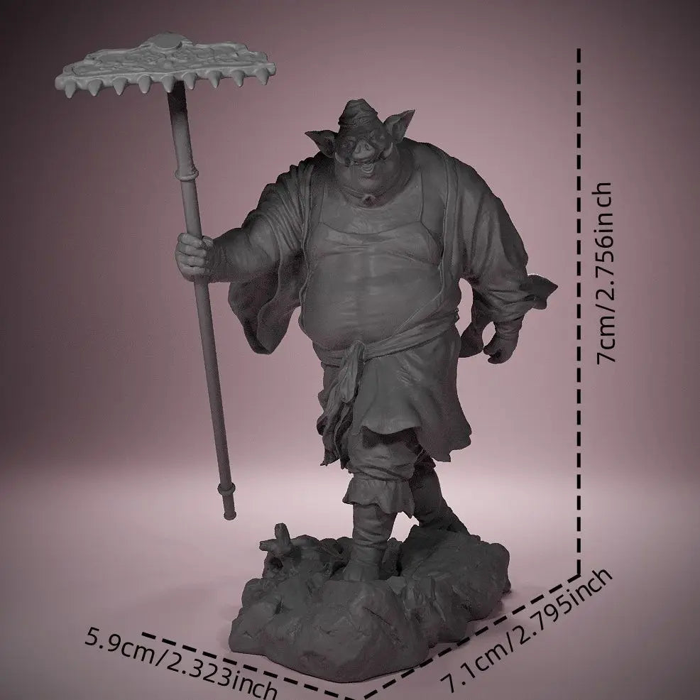1/72 Pig Warrior, Resin Model Figure Kit, Fantasy Theme, Unassembled and Unpainted