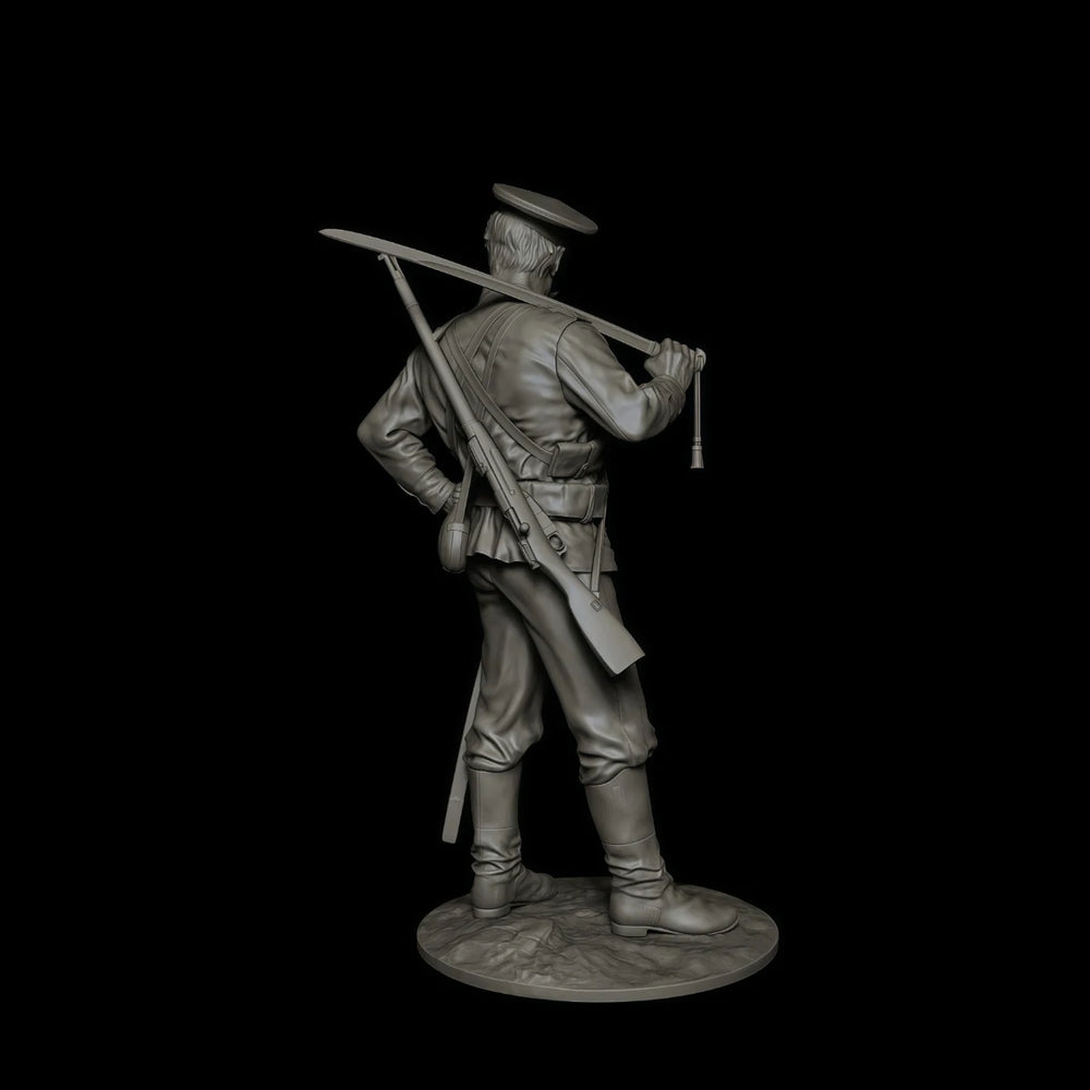 75mm WWI Russian Cossack Warrior, Resin Model Figure Kit, Unassembled and Unpainted