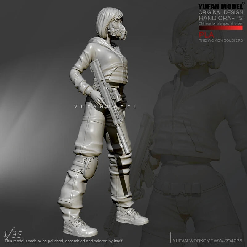 1/35 Modern Female Special Forces Soldier, Resin Model Figure Kit, Unassembled and Unpainted