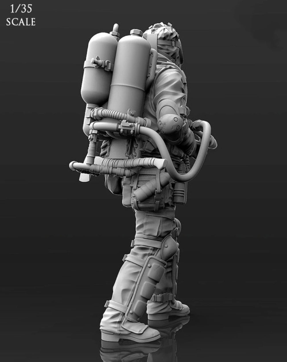 1/35 Modern Hazmat Flamethrower Soldier, Resin Model Figure Kit, Unassembled and Unpainted