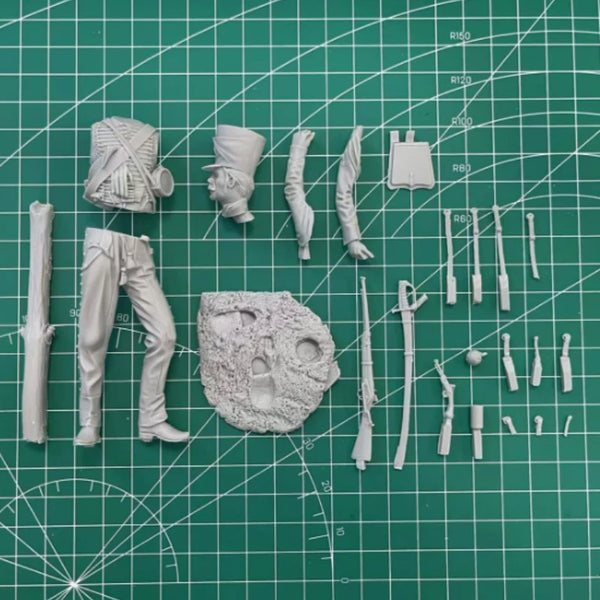 1/16 Napoleonic French Hussar Cavalryman, Resin Model Figure Kit, Unassembled and Unpainted