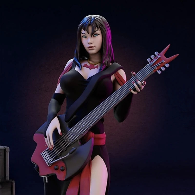 1/24 Female Rock Guitarist, Resin Model Figure Kit, Anime Theme, Unassembled and Unpainted