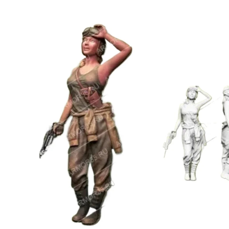 1/35 Tank Girl, Resin Model Figure Kit, Fantasy Theme, Unassembled and Unpainted