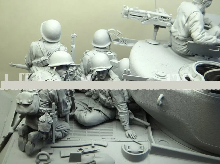 1/16 WWII German, 6 Figures, Resin Model Diorama Kit, Unassembled and Unpainted