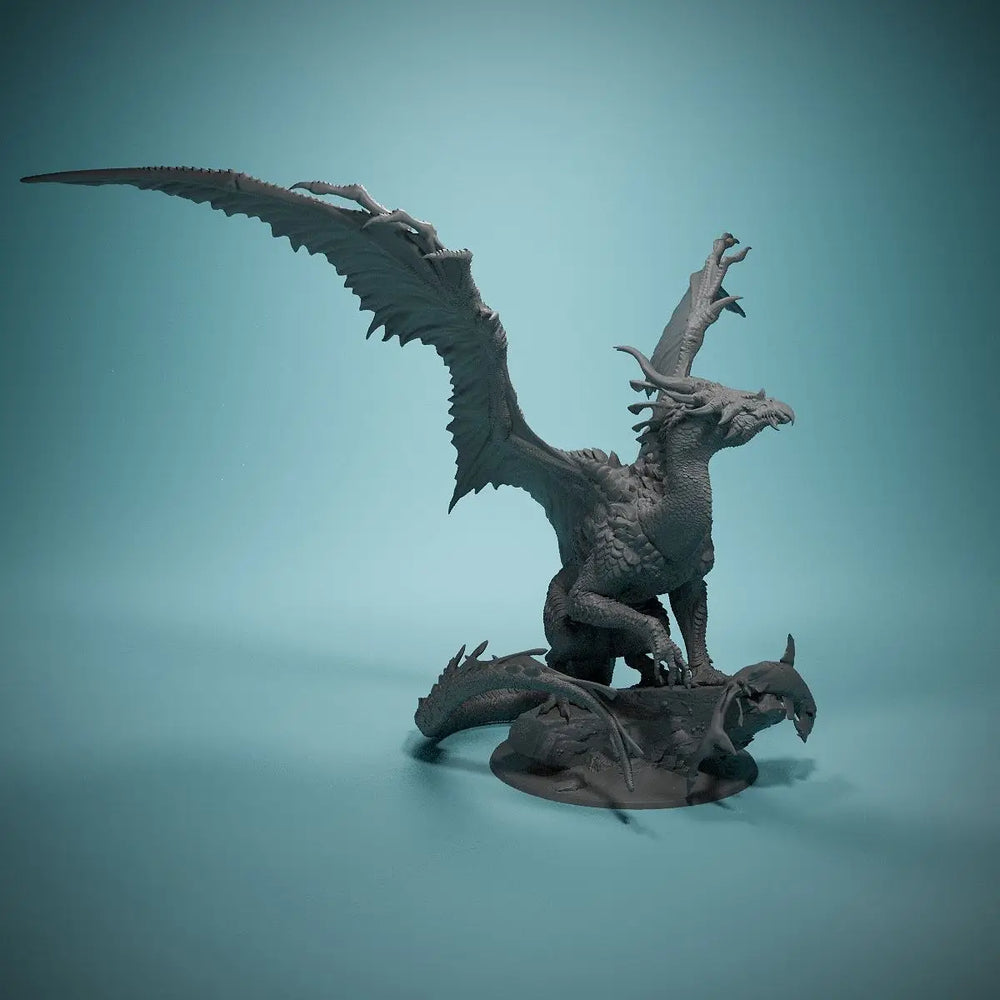 80mm Azure Dragon, Resin Model Creature Kit, Fantasy Theme, Unassembled and Unpainted