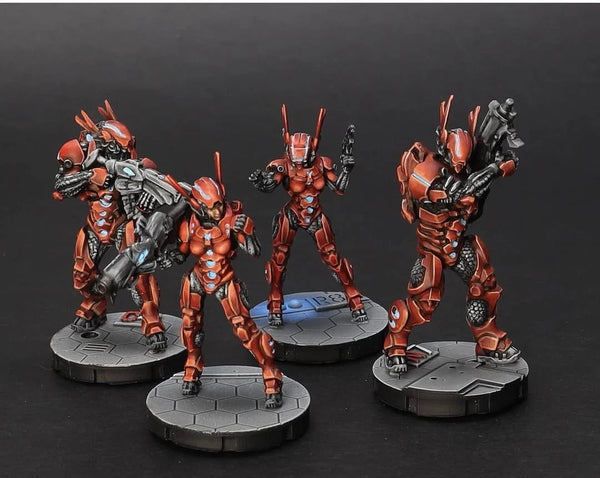 28mm Mobile Brigadas Nomads, 6 Figures, Resin Model Figure Kit, Sci-Fi Theme, Unassembled and Unpainted