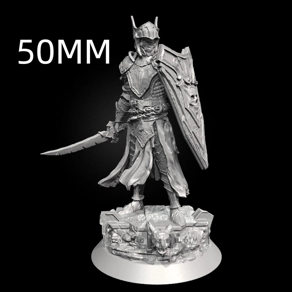 75mm Winged Horned Warrior with Dual Swords, Resin Model Figure Kit, Fantasy Theme, Unassembled and Unpainted