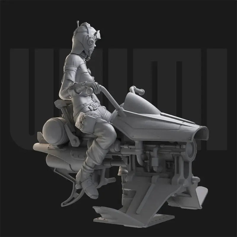 1/24 Female Airship Engineer, Resin Model Figure Kit, Sci-Fi Theme, Unassembled and Unpainted