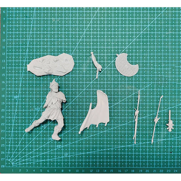1/24 Medieval Norse Warrior with Horned Helmet and Axe, Resin Model Figure Kit, Unassembled and Unpainted