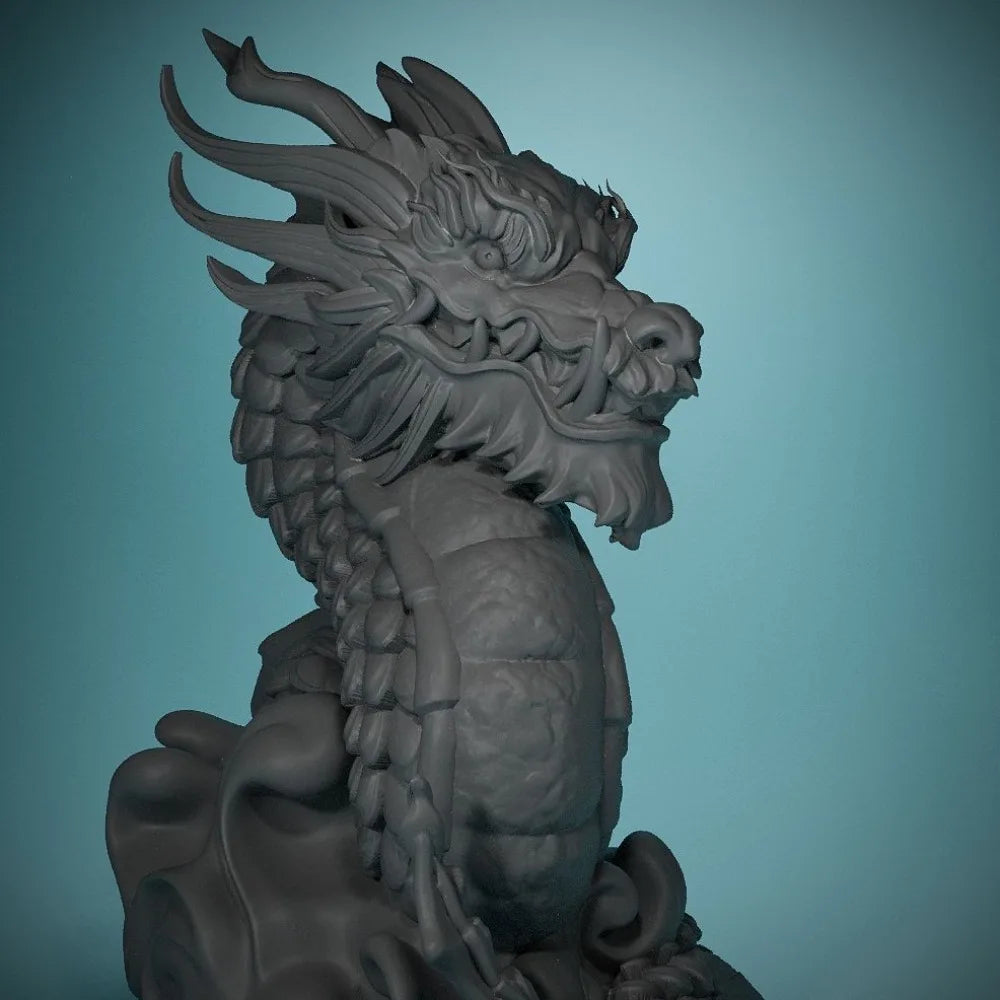 80mm Chinese Dragon, Resin Model Bust Kit, Fantasy Theme, Unassembled and Unpainted