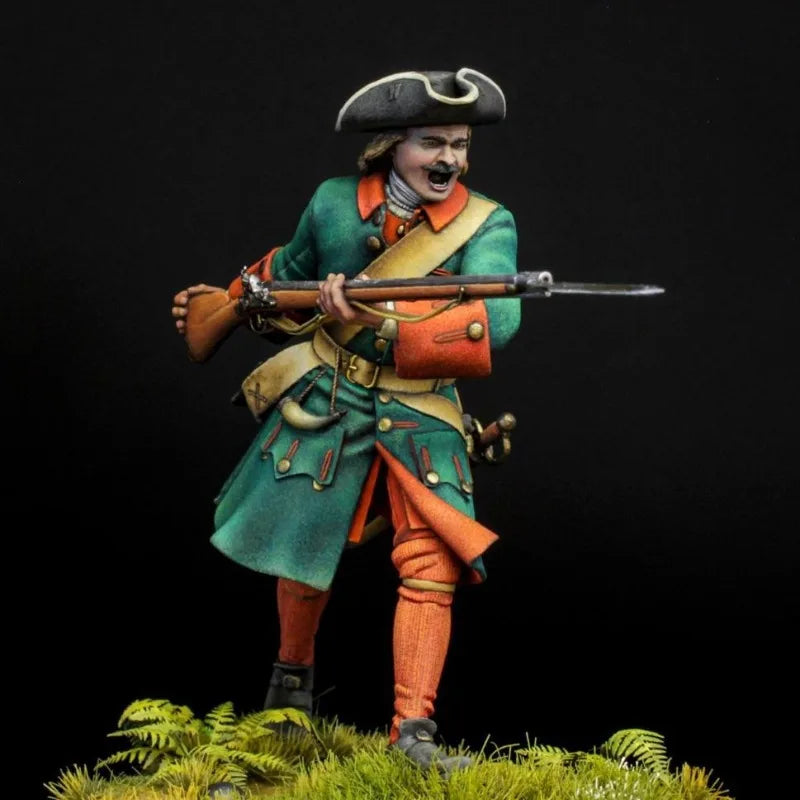 1/24 Napoleonic Russian Musketeer, Resin Model Figure Kit, Unassembled and Unpainted
