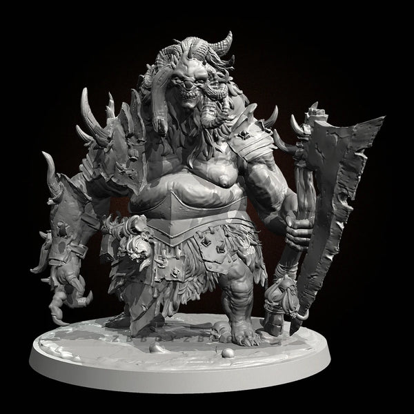 50mm Demonic Warrior, Resin Model Figure Kit, Fantasy Theme, Unassembled and Unpainted