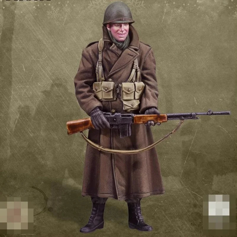 1/35 WWII British Infantry Squad Standing Pointing Greatcoat, 6 Figures, Resin Model Figure Kit, Unassembled and Unpainted