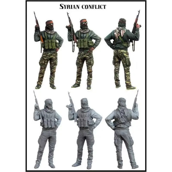 1/35 Modern Syrian Infantryman with Tactical Plate Carrier, Resin Model Figure Kit, Unassembled and Unpainted