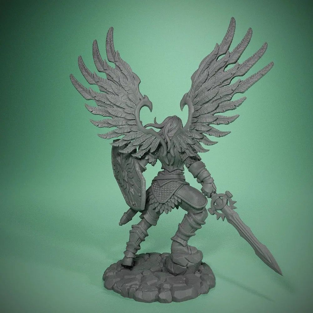 57mm Winged Female Warrior, Resin Model Figure Kit, Fantasy Theme, Unassembled and Unpainted