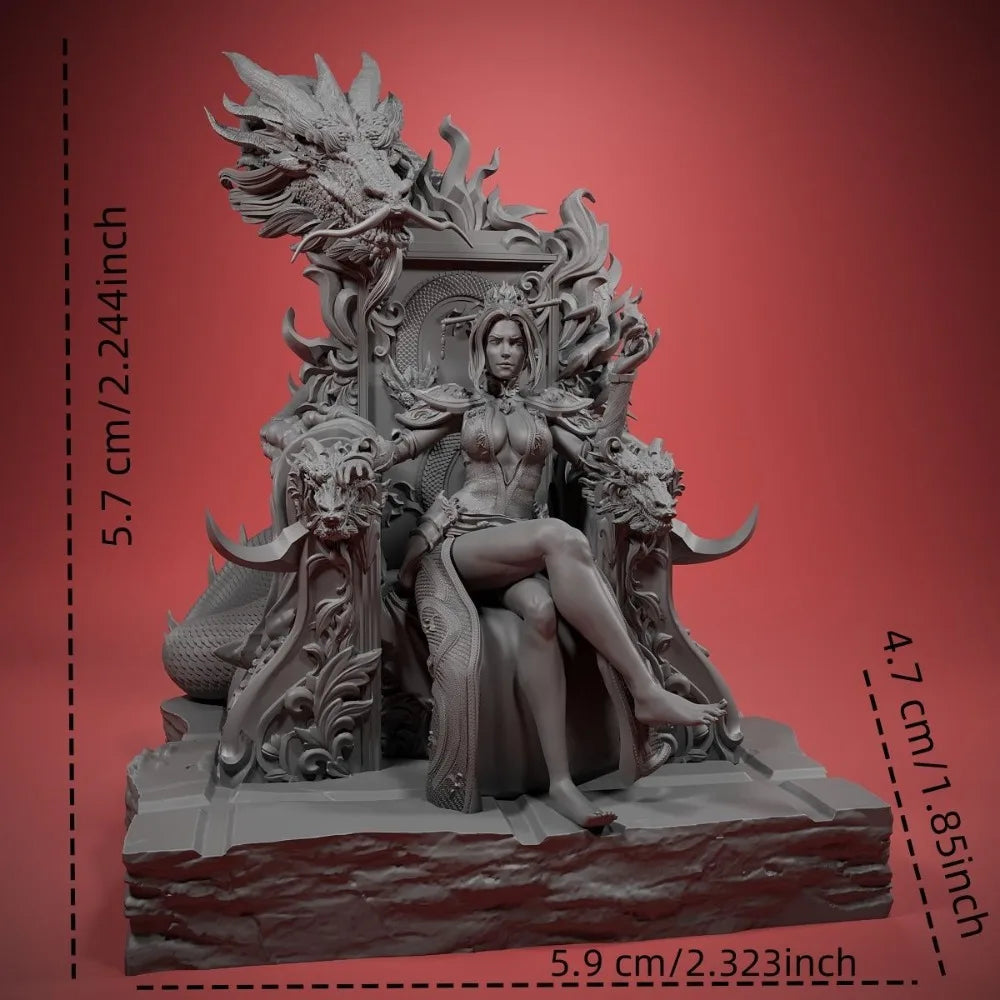 57mm Fire Dragon Empress, Resin Model Figure Kit, Fantasy Theme, Unassembled and Unpainted