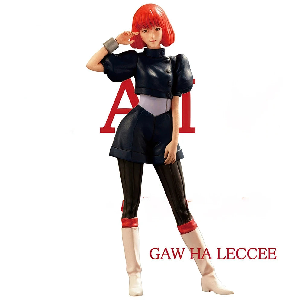 1/20 Red Bob Anime Female in Black Crop Top, Resin Model Figure Kit, Anime Theme, Unassembled and Unpainted