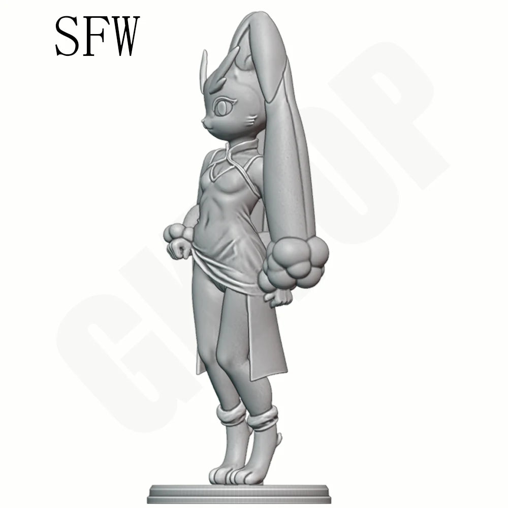 1/24 Anthropomorphic Rabbit Girl, Resin Model Figure Kit, Anime Theme, Unassembled and Unpainted