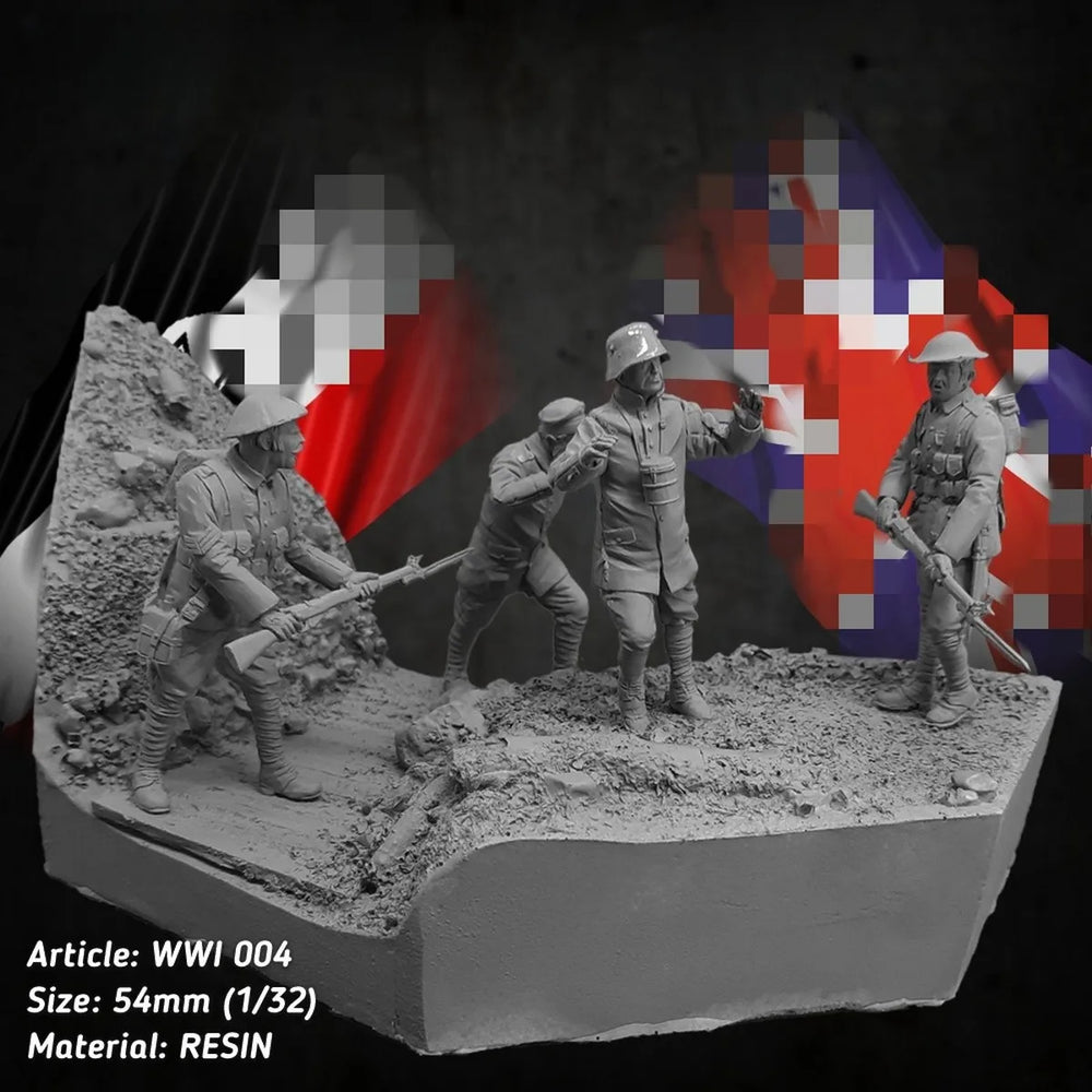 1/32 WWI Swiss Soldiers, 6 Figures, Resin Model Diorama Kit, Unassembled and Unpainted