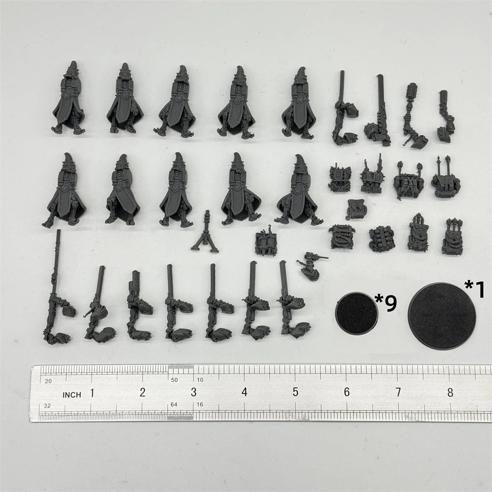 28mm Scavenger Hooded Cultists, 10 Figures, Resin Model Figure Kit, Fantasy Theme, Unassembled and Unpainted