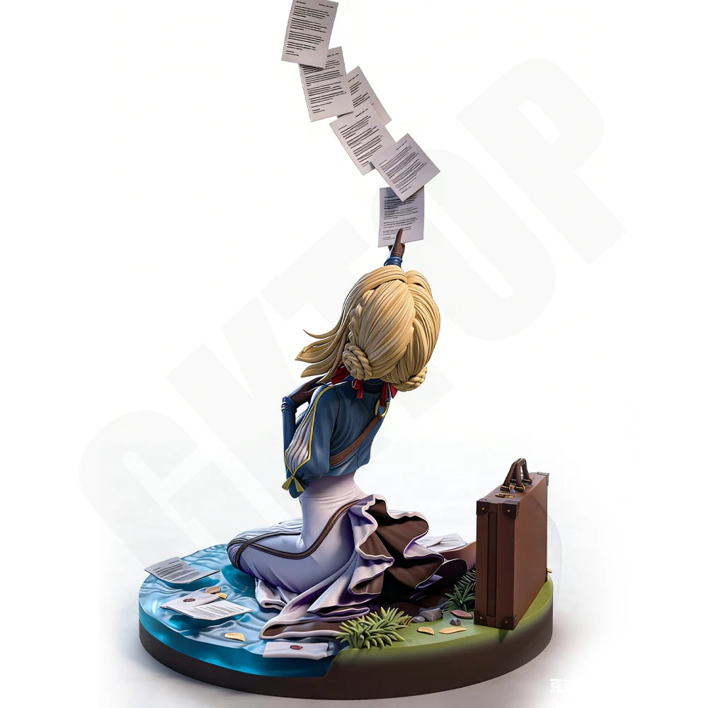 1/24 Girl with Staff, Resin Model Figure Kit, Anime Theme, Unassembled and Unpainted