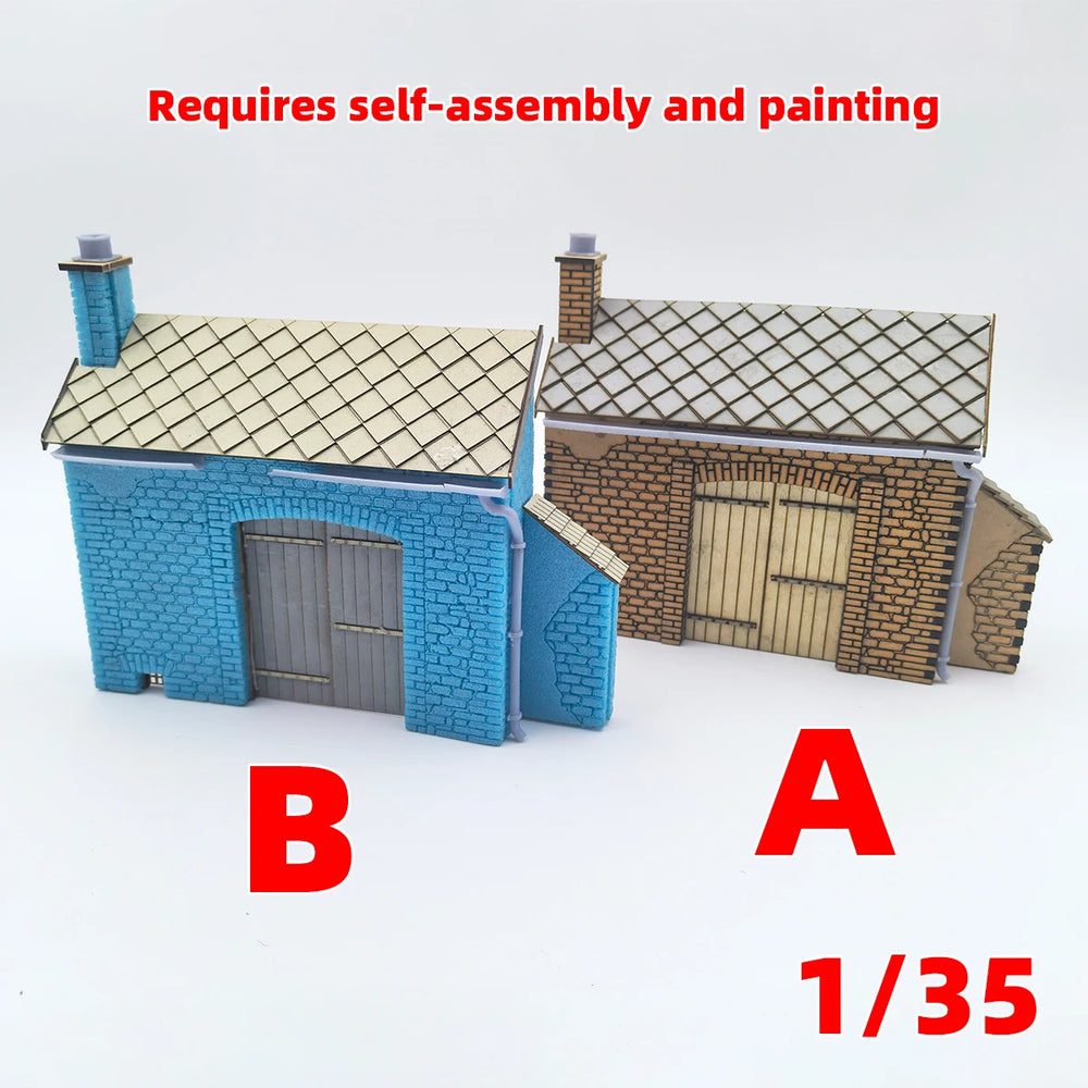 1/35 European Stone-Built House, Resin Model Diorama Kit, Historical Theme, Unassembled and Unpainted