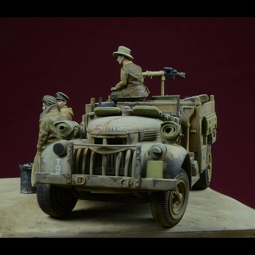 1/72 WWII British LRDG Desert Patrol, 6 Figures, Resin Model Diorama Kit, Unassembled and Unpainted