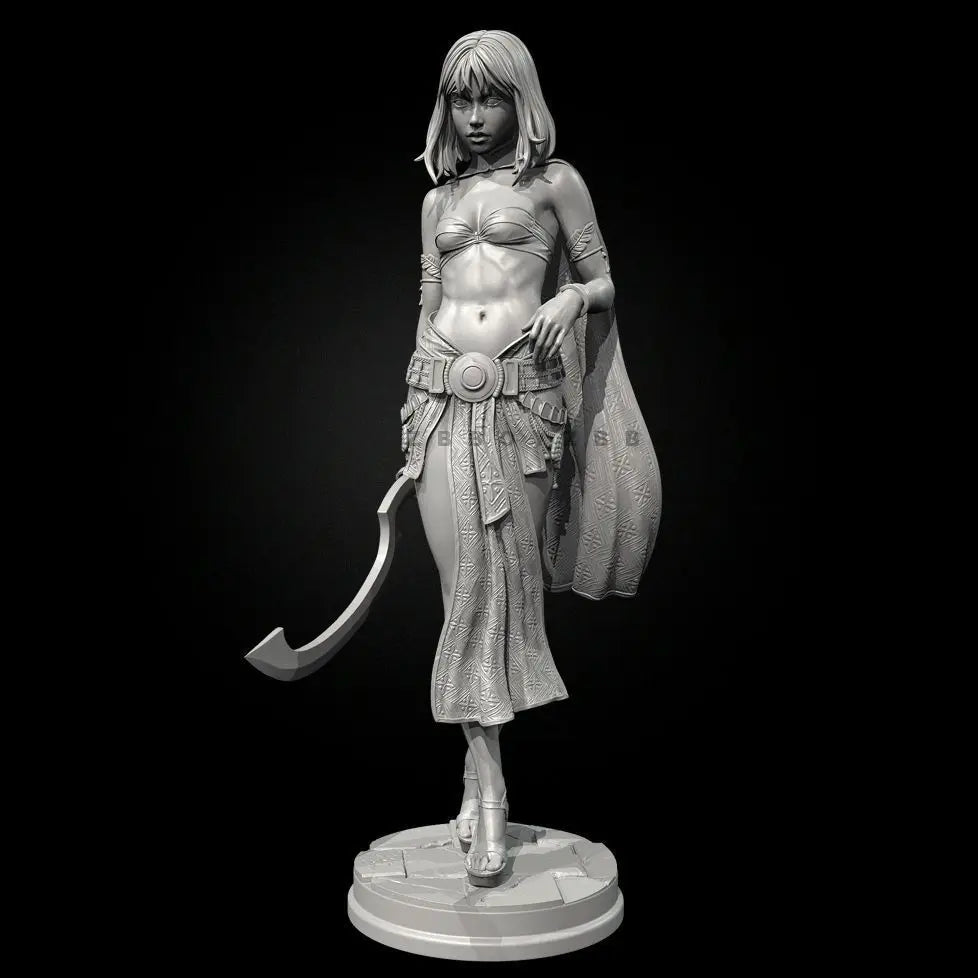 75mm Brunhild Warrior, Resin Model Figure Kit, Fantasy Theme, Unassembled and Unpainted
