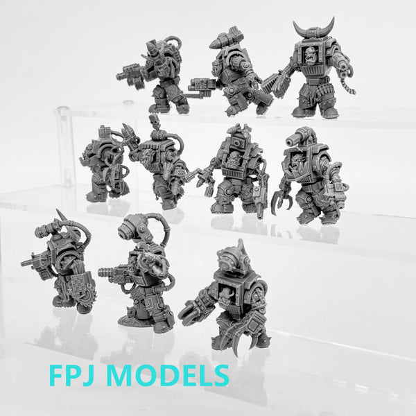 Grimdark Steelbrutes, 14 Figures, Resin Model Figure Kit, Sci-Fi Theme, Unassembled and Unpainted