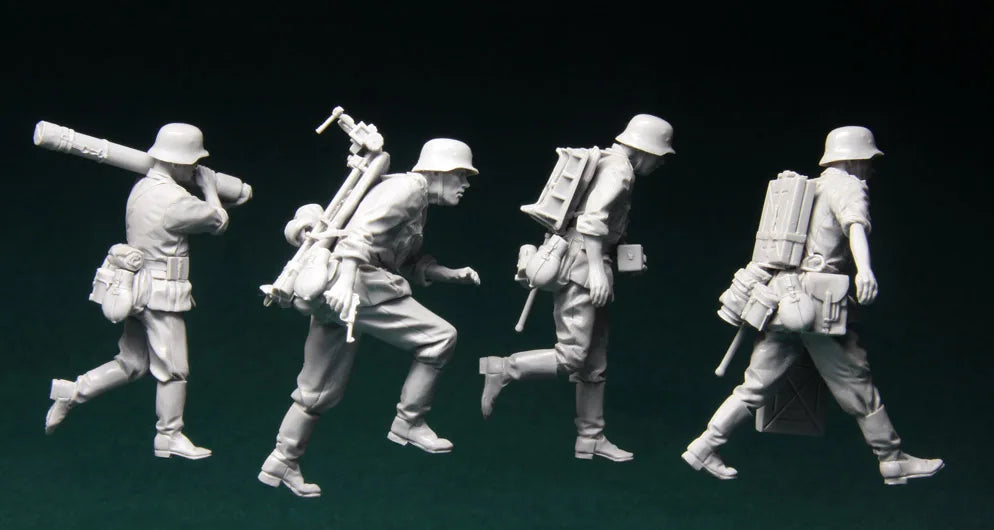1/35 WWI Mortar Crew, 16 Figures, Resin Model Figure Kit, Unassembled and Unpainted