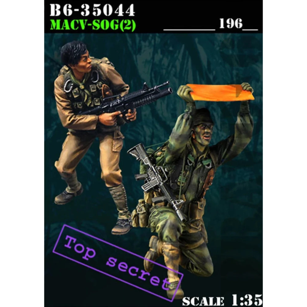 1/35 Vietnam War US Combat Squad with Rocket Launcher and Rifles, 5 Figures, Resin Model Figure Kit, Unassembled and Unpainted