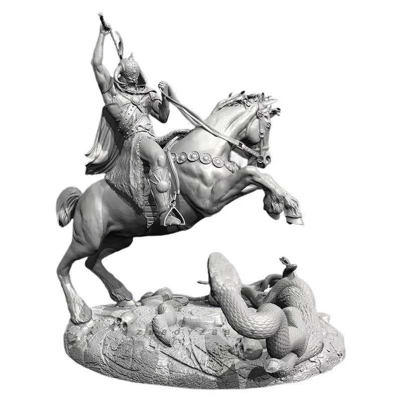 100mm Warrior God, Resin Model Figure Kit, Fantasy Theme, Unassembled and Unpainted