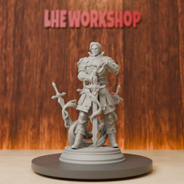 75mm Human Eldritch Knight, Resin Model Figure Kit, Fantasy Theme, Unassembled and Unpainted