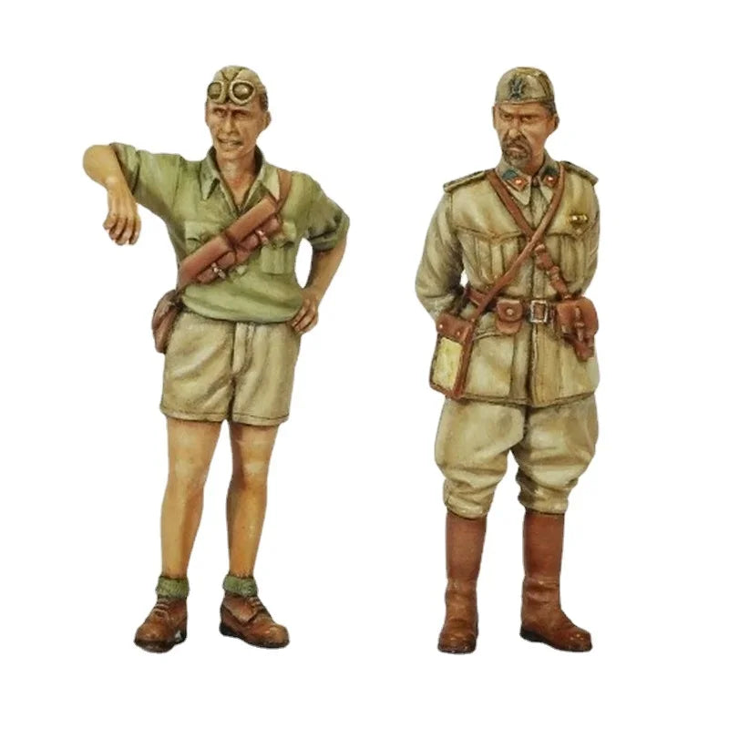 1/35 WWII North Africa, 2 Figures, Resin Model Figure Kit, Unassembled and Unpainted