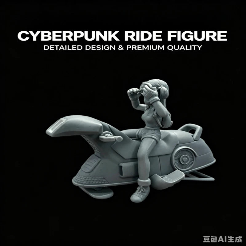 Cyberpunk Female Biker — 85mm Resin Figure