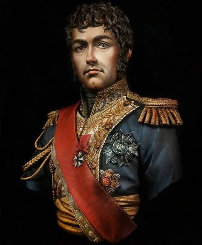 1/9 Napoleonic Bearded General with Red Sash and Medals, Resin Model Bust Kit, Unassembled and Unpainted