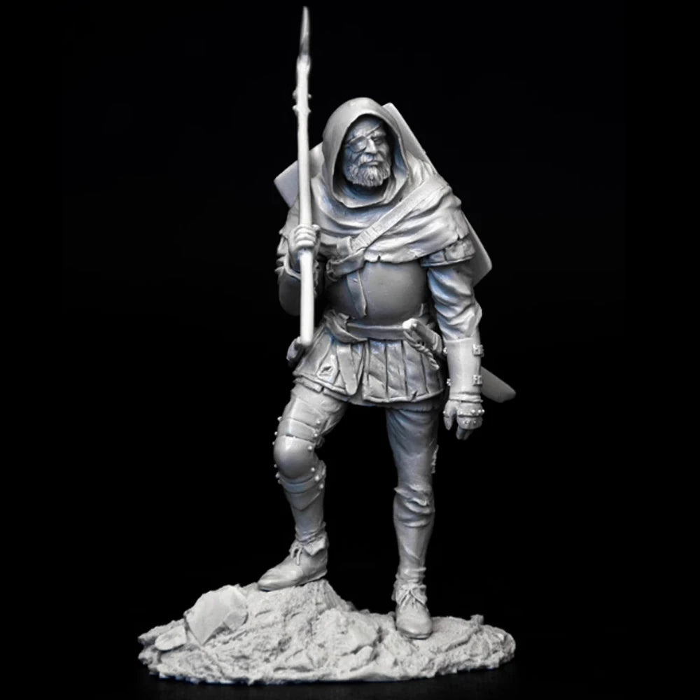 75mm Medieval Mercenary Warrior, Resin Model Figure Kit, Unassembled and Unpainted