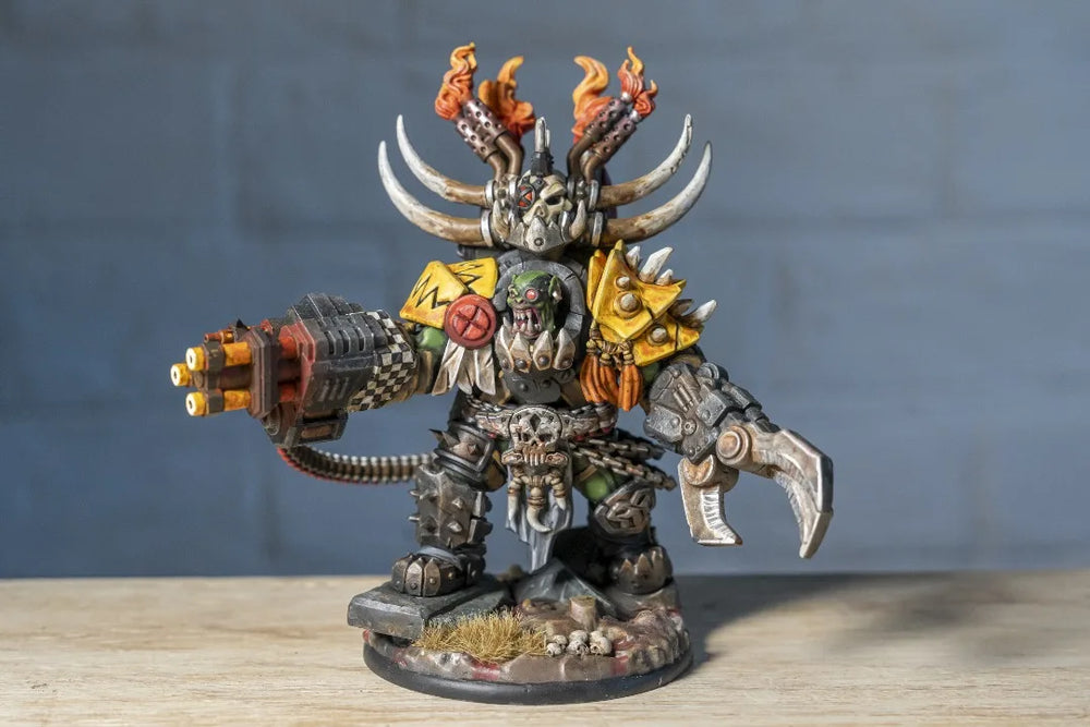 Ork War Boss, Resin Model Figure Kit, Fantasy Theme, Unassembled and Unpainted