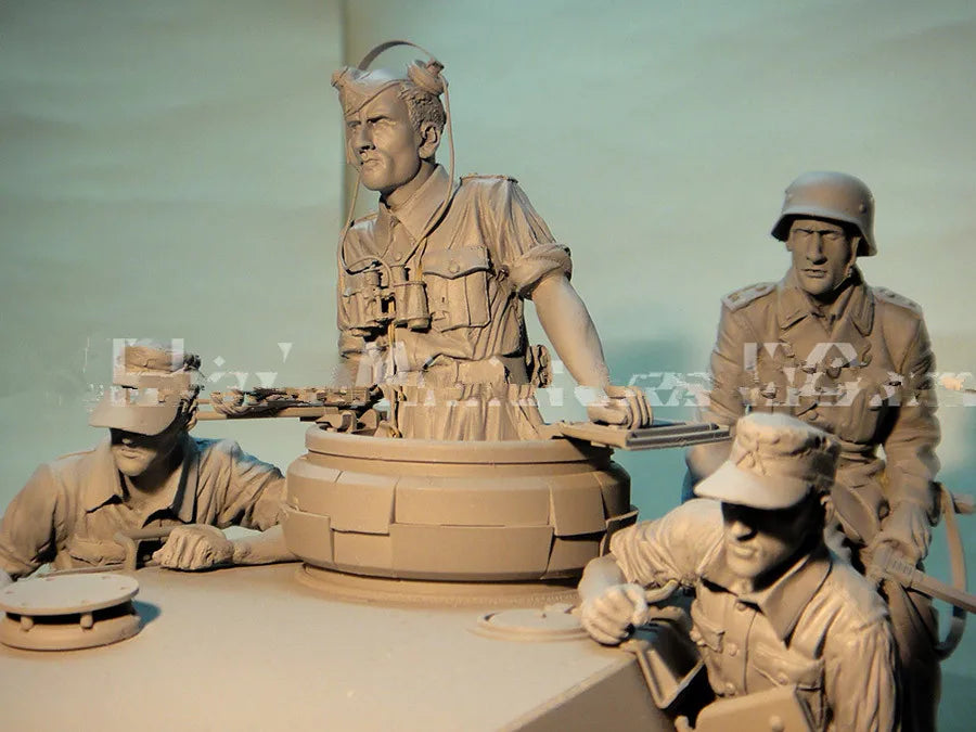 1/16 WWII German WWII Combat, 5 Figures, Resin Model Figure Kit, Unassembled and Unpainted