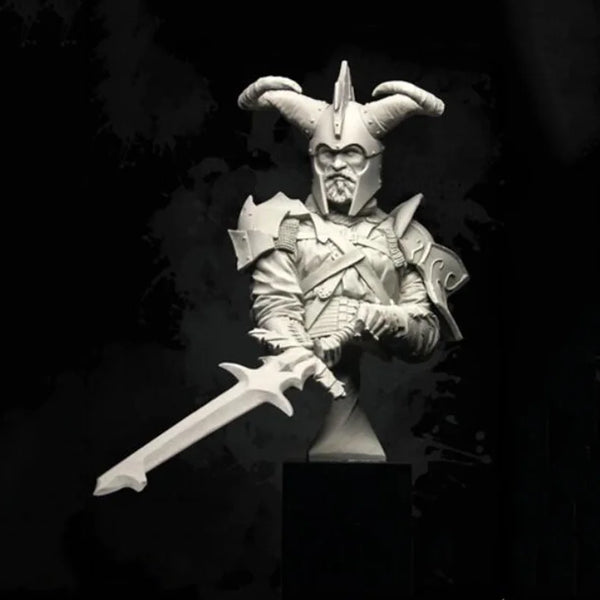 1/10 Demonic Horned, Resin Model Bust Kit, Fantasy Theme, Unassembled and Unpainted
