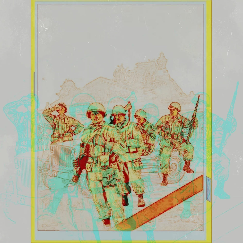 1/35 WWII US Airborne Squad in Combat Assault, 5 Figures, Resin Model Figure Kit, Unassembled and Unpainted