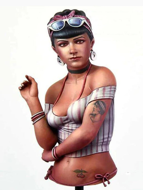 1/12 Modern Steampunk Female Aviator, Resin Model Bust Kit, Unassembled and Unpainted