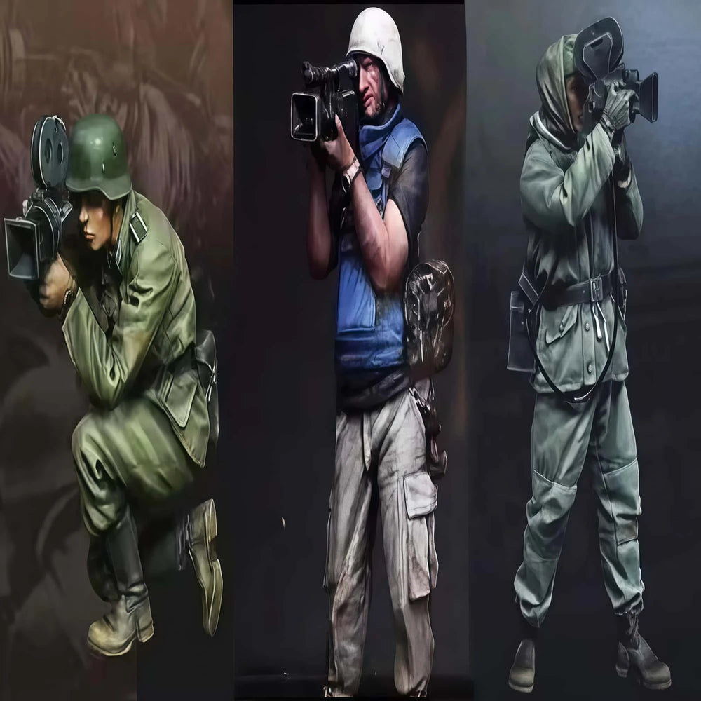 1/35 Modern War Correspondents, 3 Figures, Resin Model Figure Kit, Unassembled and Unpainted