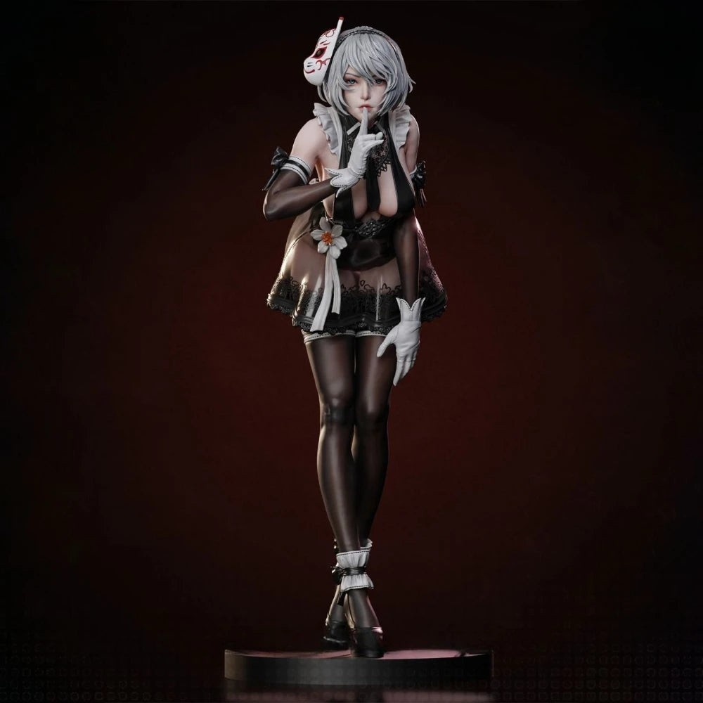 Maid B2 Futuristic Anime Female, Resin Model Figure Kit, Anime Theme, Unassembled and Unpainted