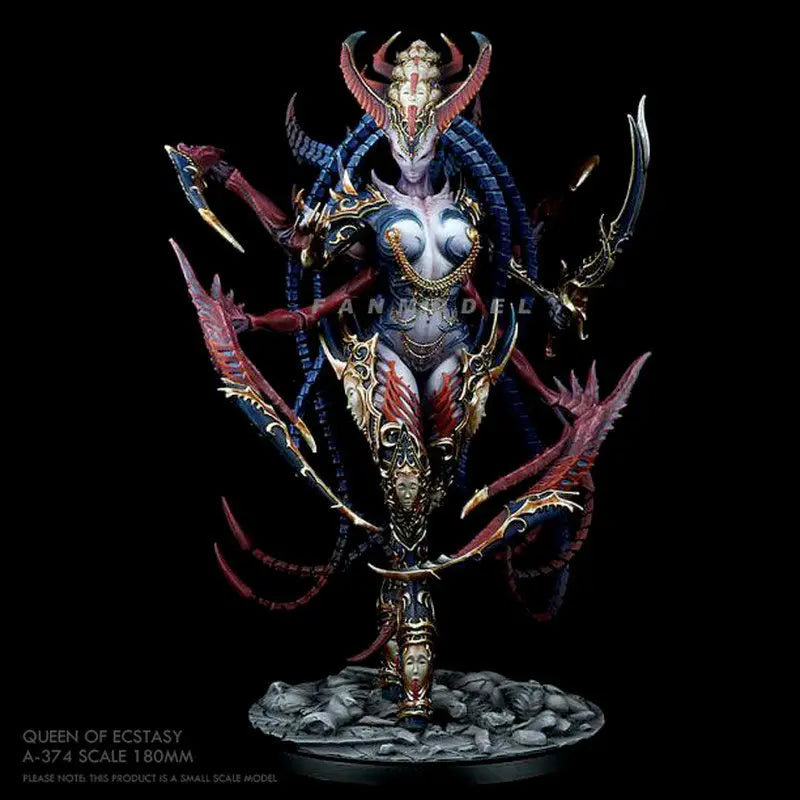 180mm Dark Fantasy Demonic Female Warrior, Resin Model Figure Kit, Fantasy Theme, Unassembled and Unpainted