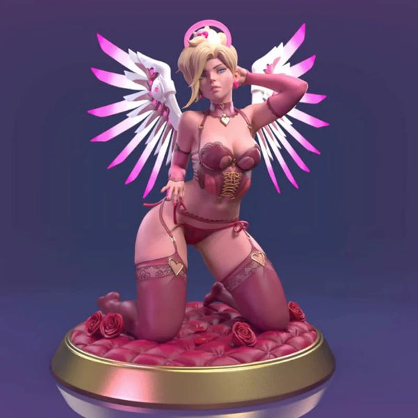 1/24 Pink Mercy Angel, Resin Model Figure Kit, Anime Theme, Unassembled and Unpainted