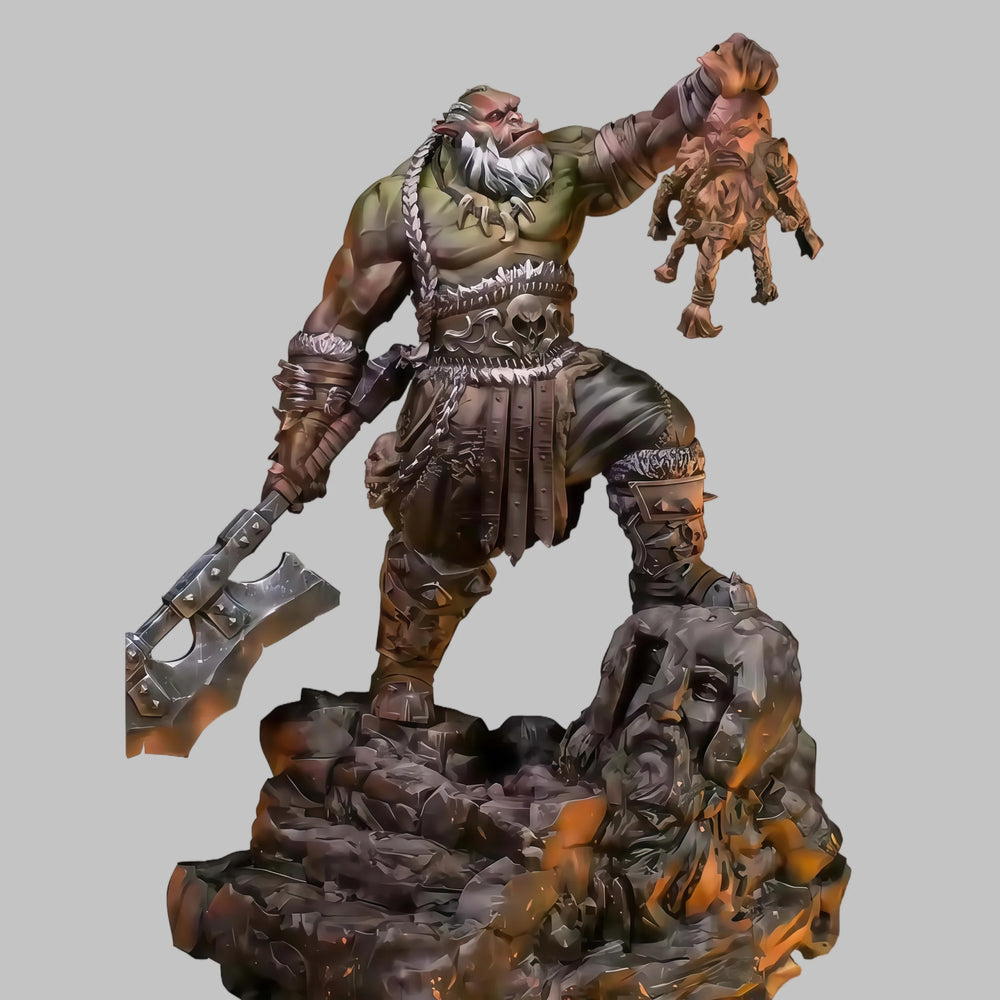 1/24 Barbarian Warrior Hoisting Enemy Aloft, Resin Model Figure Kit, Fantasy Theme, Unassembled and Unpainted