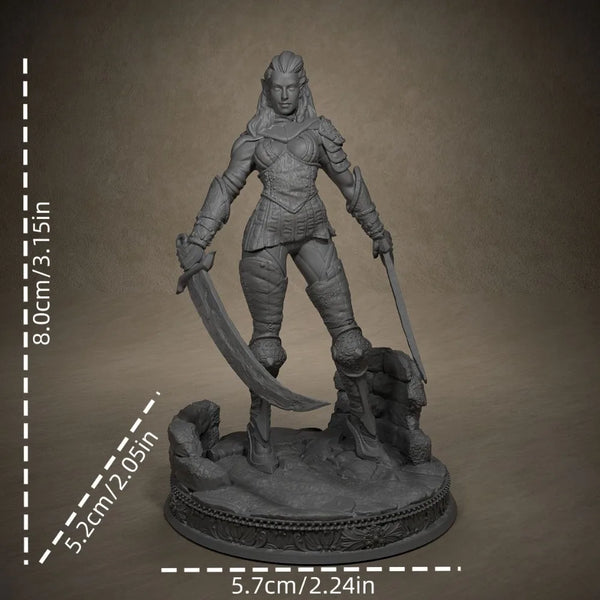 80mm Modern Female Soldier/Spy in Tactical Gear, Resin Model Figure Kit, Unassembled and Unpainted