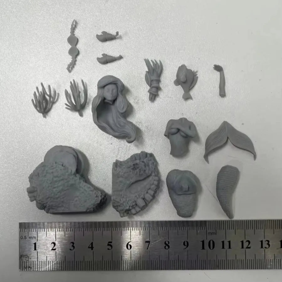 1/24 Undersea Mermaid Girl, Resin Model Diorama Kit, Anime Theme, Unassembled and Unpainted